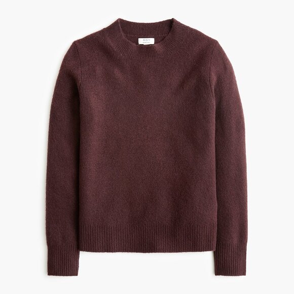 NWT J.Crew Factory Crewneck sweater in extra-soft yarn Cocoa Berry - Picture 1 of 3